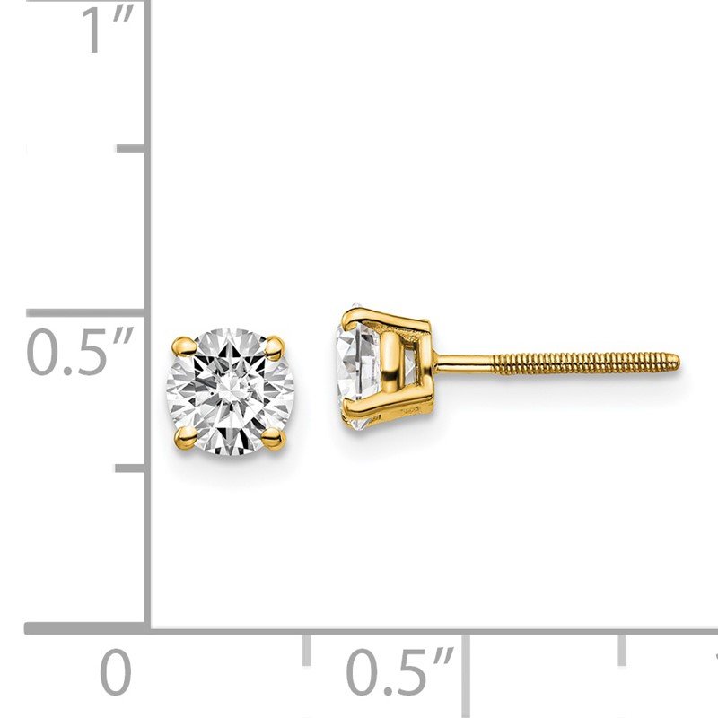 14ky .10ct. SI3 G-I Diamond Stud Thread on/off Post Earrings