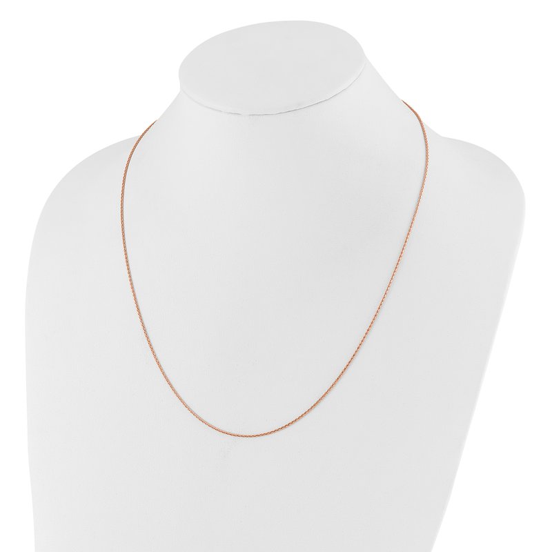 Sterling Silver Rose Gold-plated Adjustable 1.1mm D/C Spiga Chain