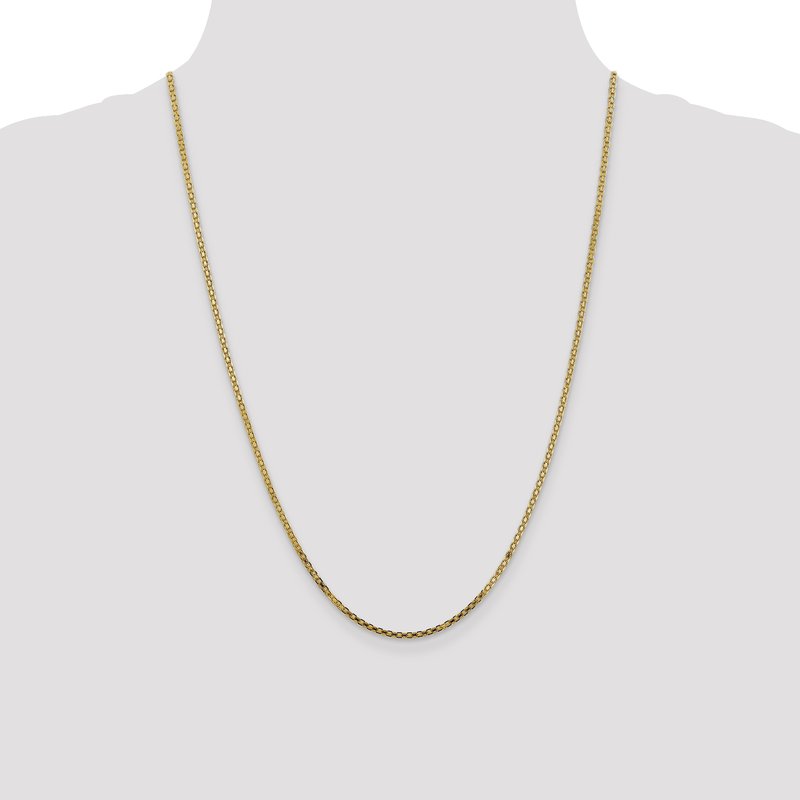 14K 10 inch 1.8mm Lightweight Flat Bismark with Lobster Clasp Anklet
