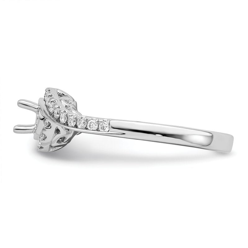 14K White Gold 1/4 carat Lab Grown Diamond VS/SI  D E F  Semi Mount Round By-Pass Engagement Ring