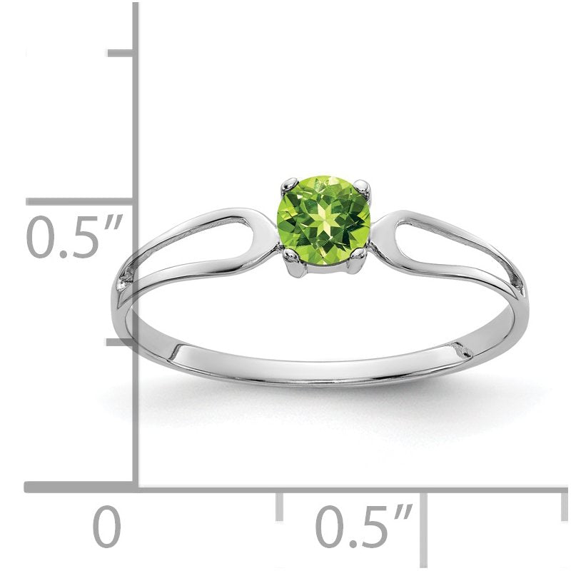14k White Gold 4mm Peridot ring
