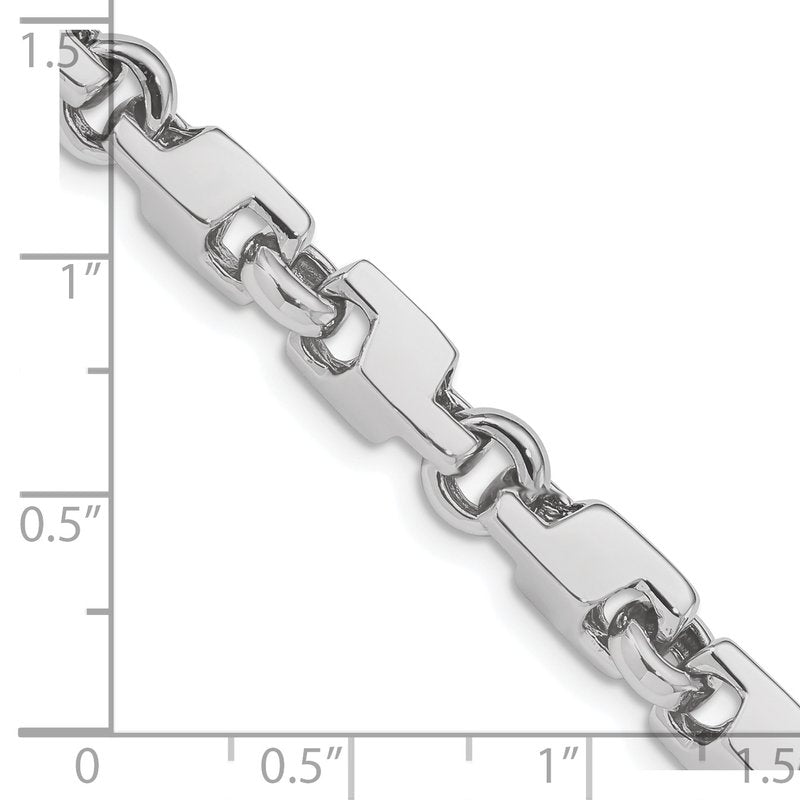 14K White Gold 20 inch 6.6mm Hand Polished Fancy Link with Fancy Lobster Clasp Chain