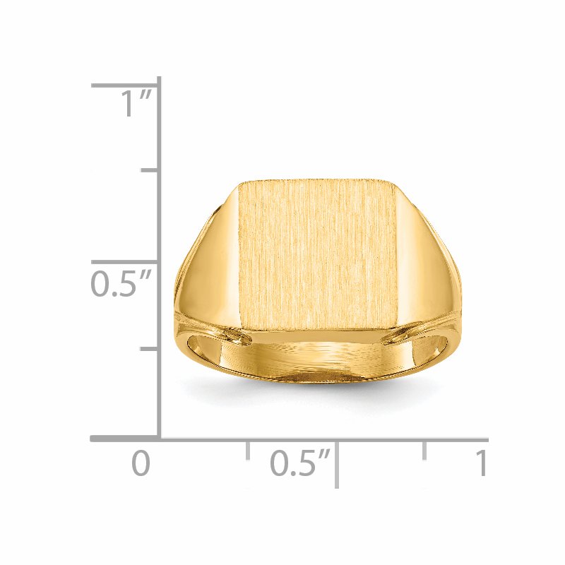 14k 12.0x12.0mm Open Back Mens Signet Ring