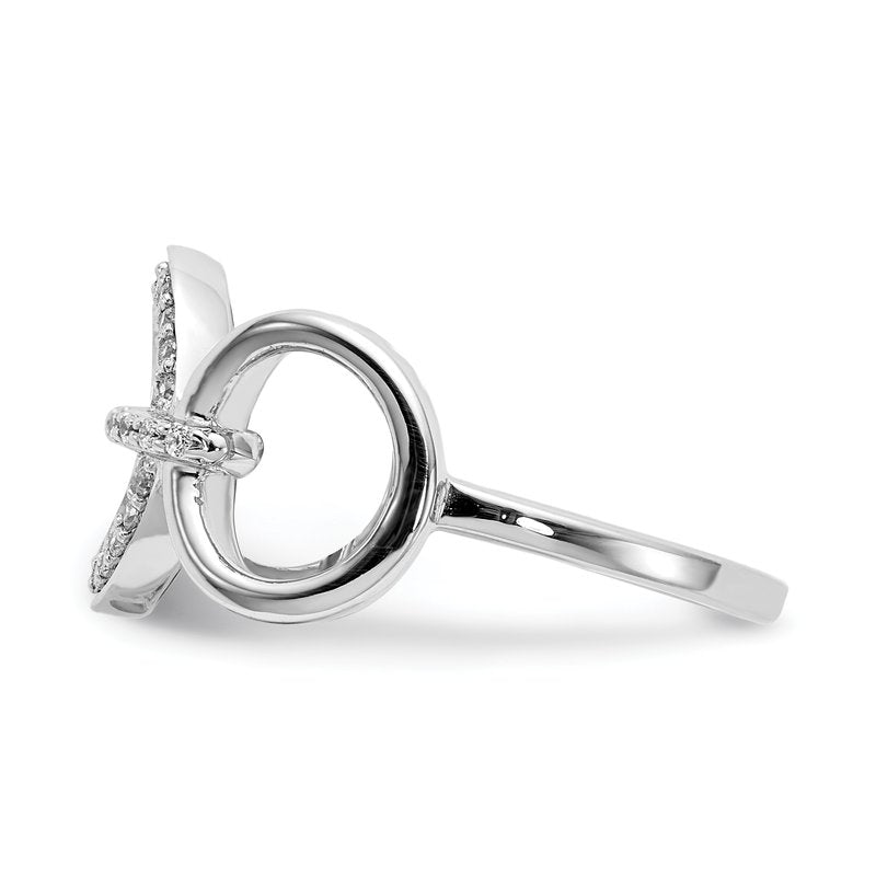 14k White Gold Diamond Fancy Circles Ring