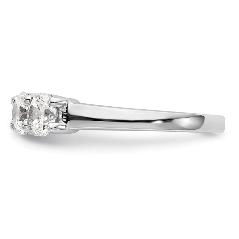 14K White Gold 1/3 carat Lab Grown Diamond VS+ F+ Complete Round Five Stone Ring