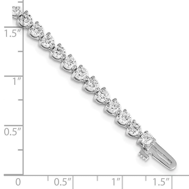 14K White Gold 4 3/4 carat Lab Grown Diamond VS+ F+ Complete Tennis Bracelet