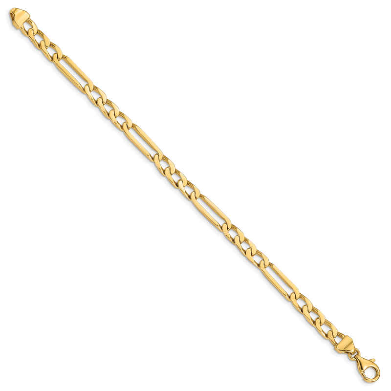 14K 18 inch 5mm Hand Polished Figaro Link with Fancy Lobster Clasp Chain
