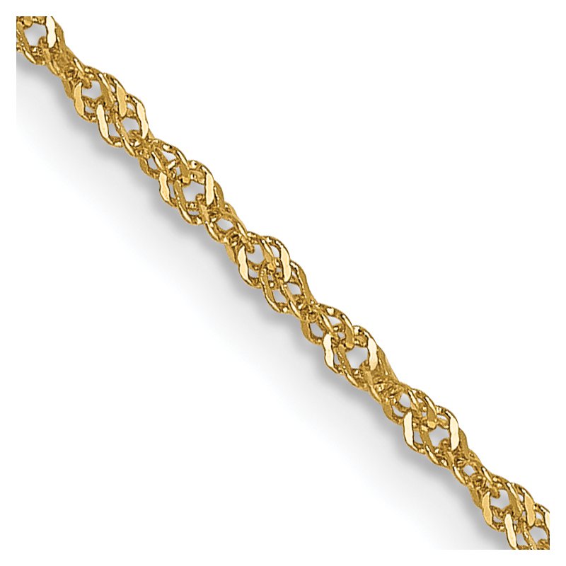 14K 1mm Singapore with Spring Ring Clasp Chain