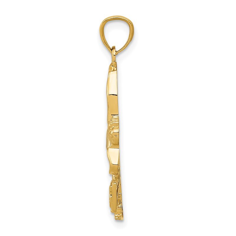 14K and White Rhodium Ice Skater Pendant