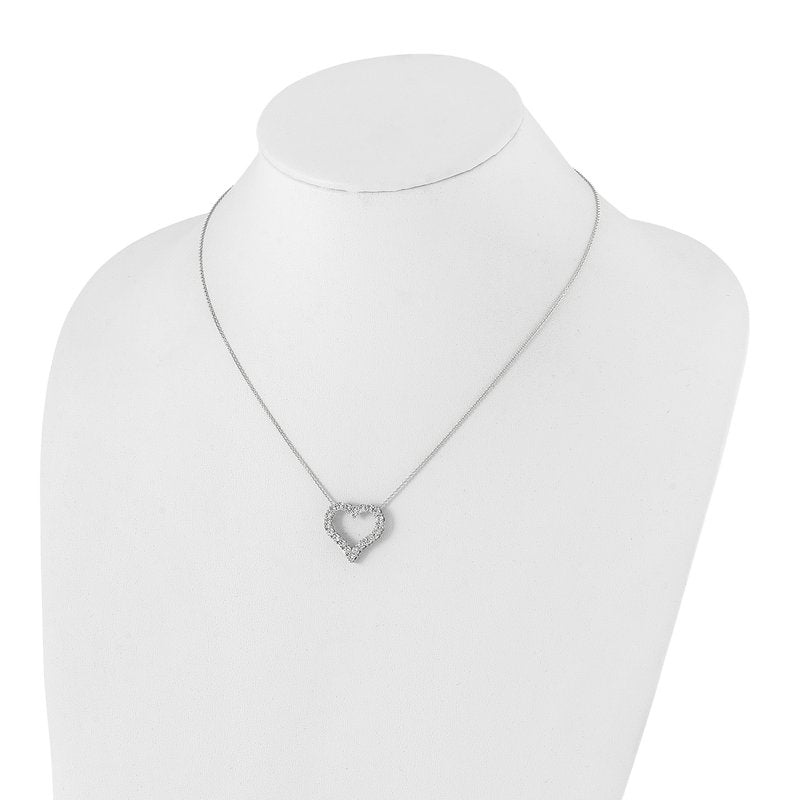 14k White Gold 1 carat Diamond Heart 18 inch Necklace