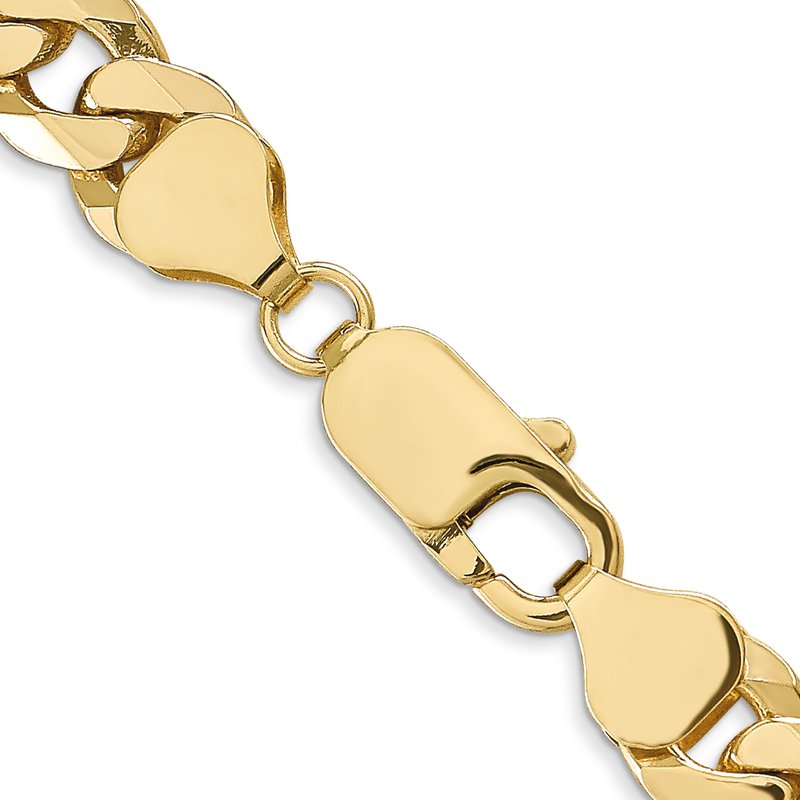 14K 8mm Flat Beveled Curb Chain