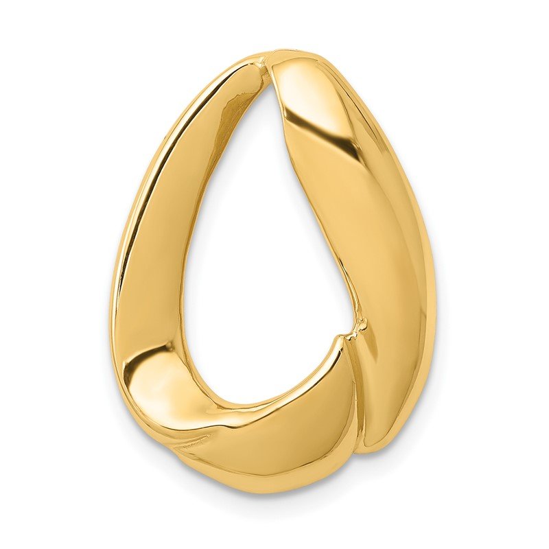 14K Polished Oval Slide Fits up to 8mm Regular/10mm Fancy or Reversible Omega