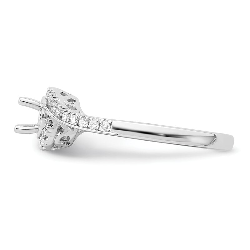 14K White Gold 1/4 carat Lab Grown Diamond VS/SI  D E F  Semi Mount Round By-Pass Engagement Ring