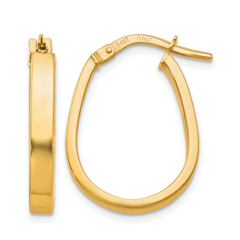 14K Polished U-Shape Hoop Earrings
