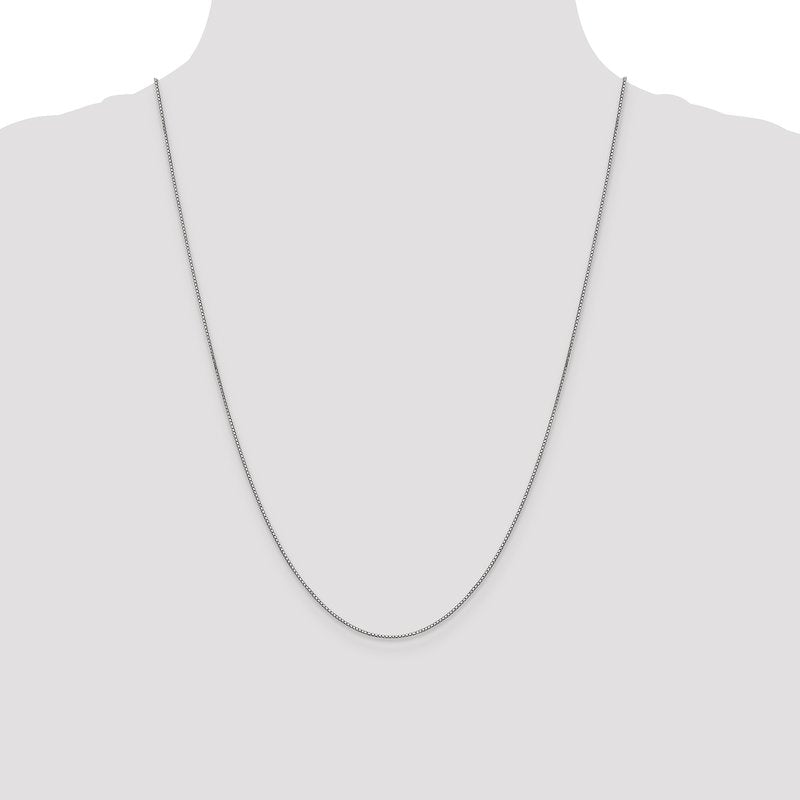 14K White Gold .9mm Box Chain