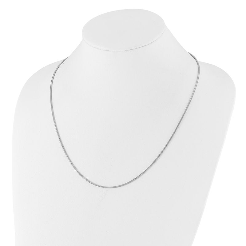 Sterling Silver RH-plated Adjustable 1.6mm Snake Chain