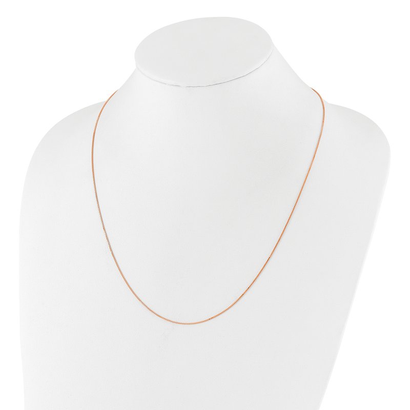 Sterling Silver Rose Gold-plated Adjustable .85mm Box Chain