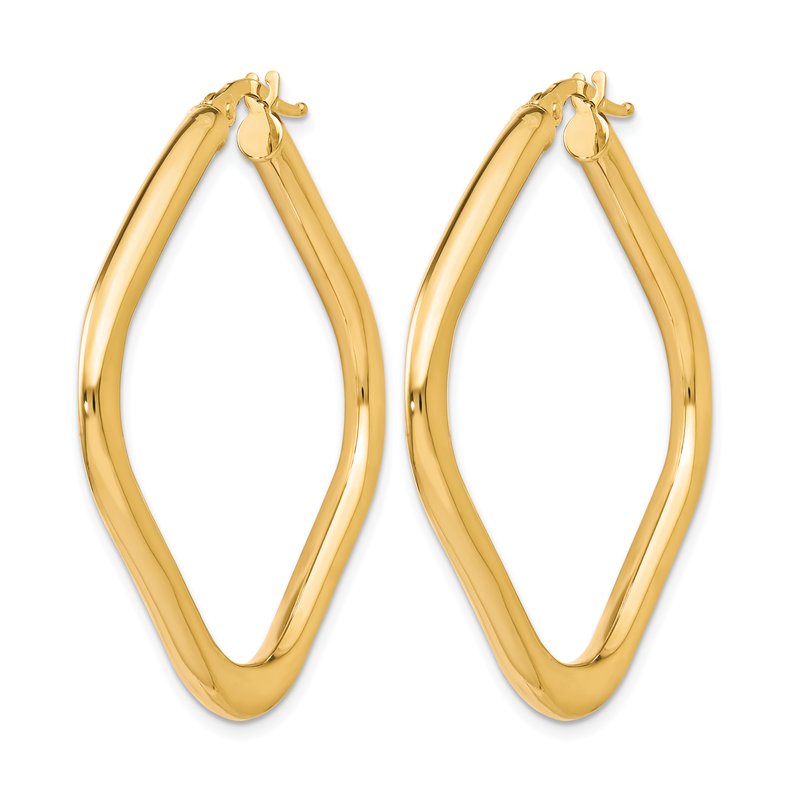 10K Polished Square Hoop Earrings