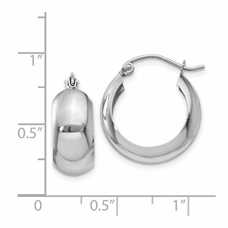 14k White Gold Fancy Hoop Earrings