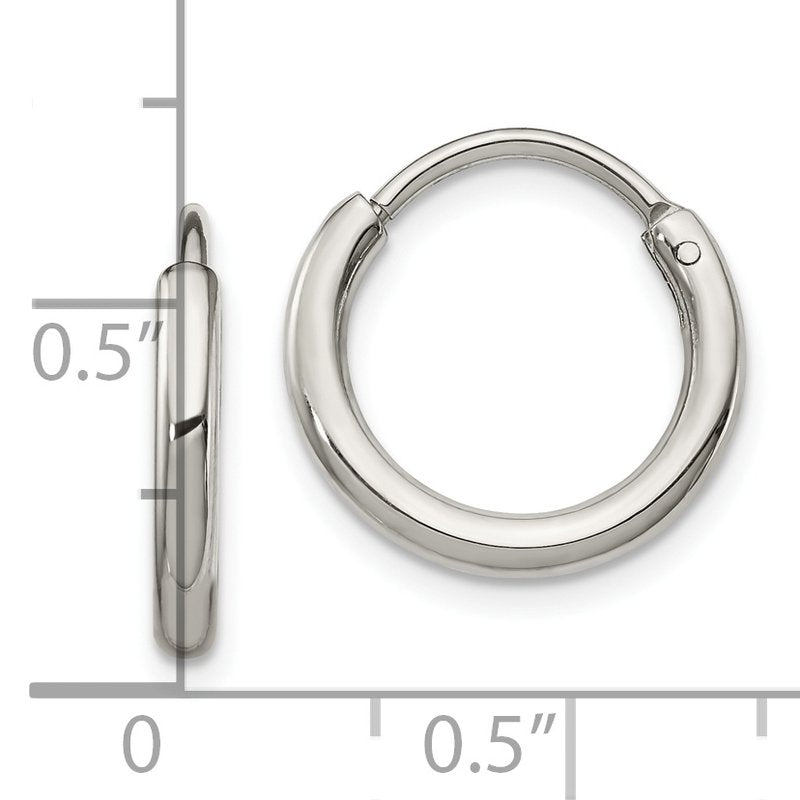 Stainless Steel Polished 2mm Endless Hoop Earrings
