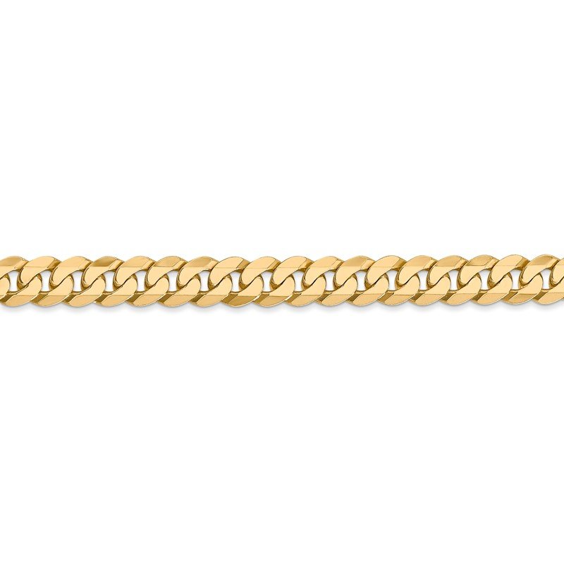 14K 26 inch 6.25mm Flat Beveled Curb with Lobster Clasp Chain
