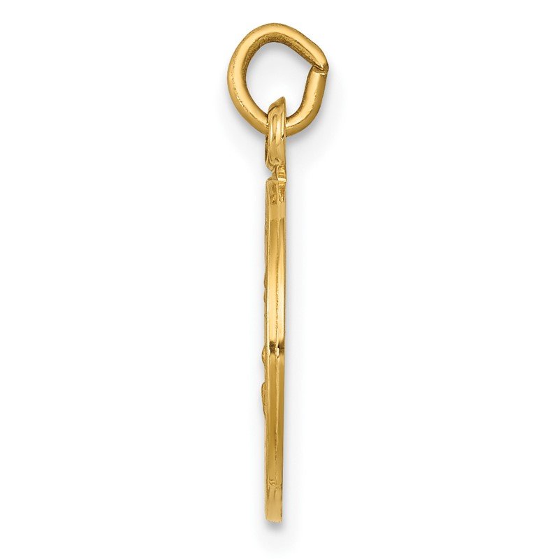 14k Polished and Satin Solid Saint Joseph Medal Round Charm