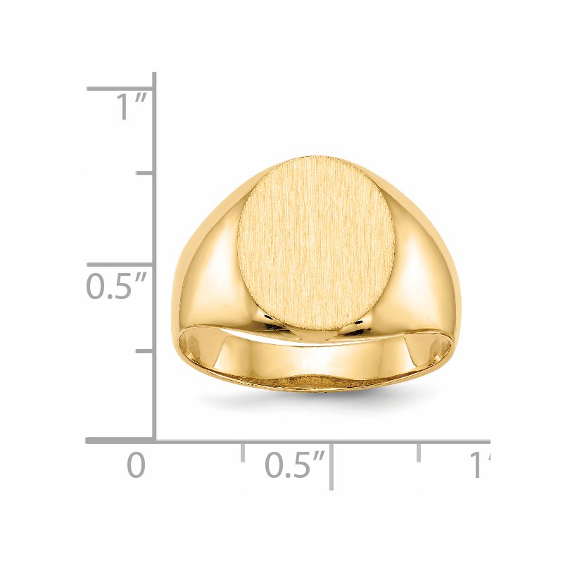 14k 12.0x14.5mm Open Back Mens Signet Ring