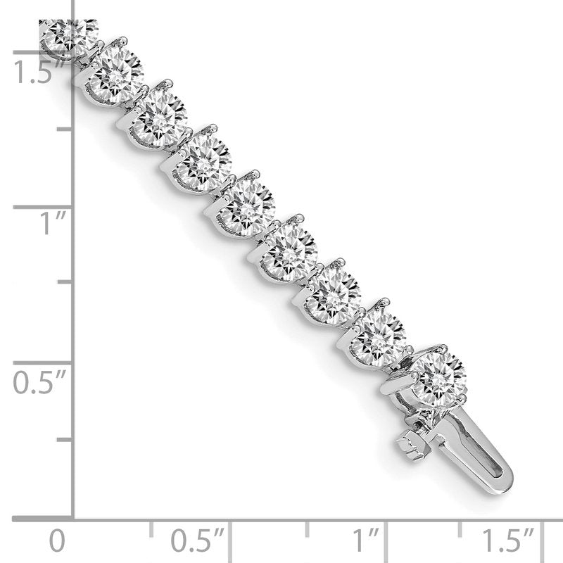 14k White Gold Complete 10.2 carat Round A Diamond 3-prong 7 inch Tennis Bracelet