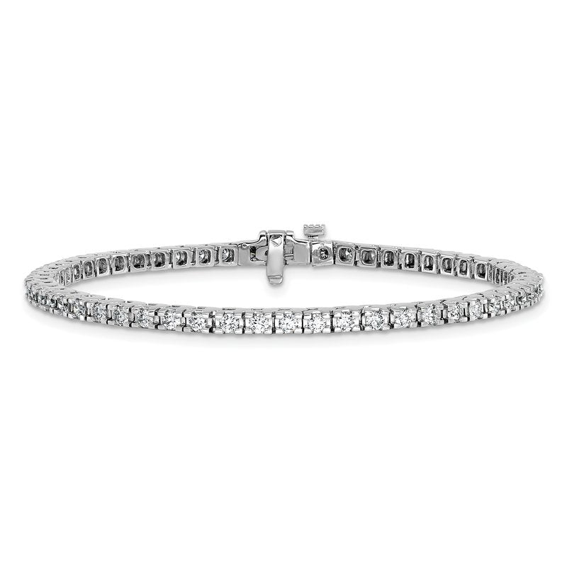 14k White Gold Complete 2.18 carat Round VS Diamond 4-prong 7 inch Tennis Bracelet