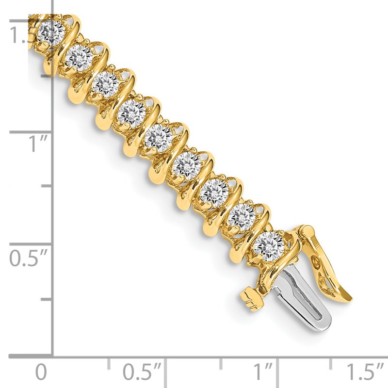 14k Complete 3.72 carat Round AAA Diamond Fancy Spiral 7 inch Tennis Bracelet