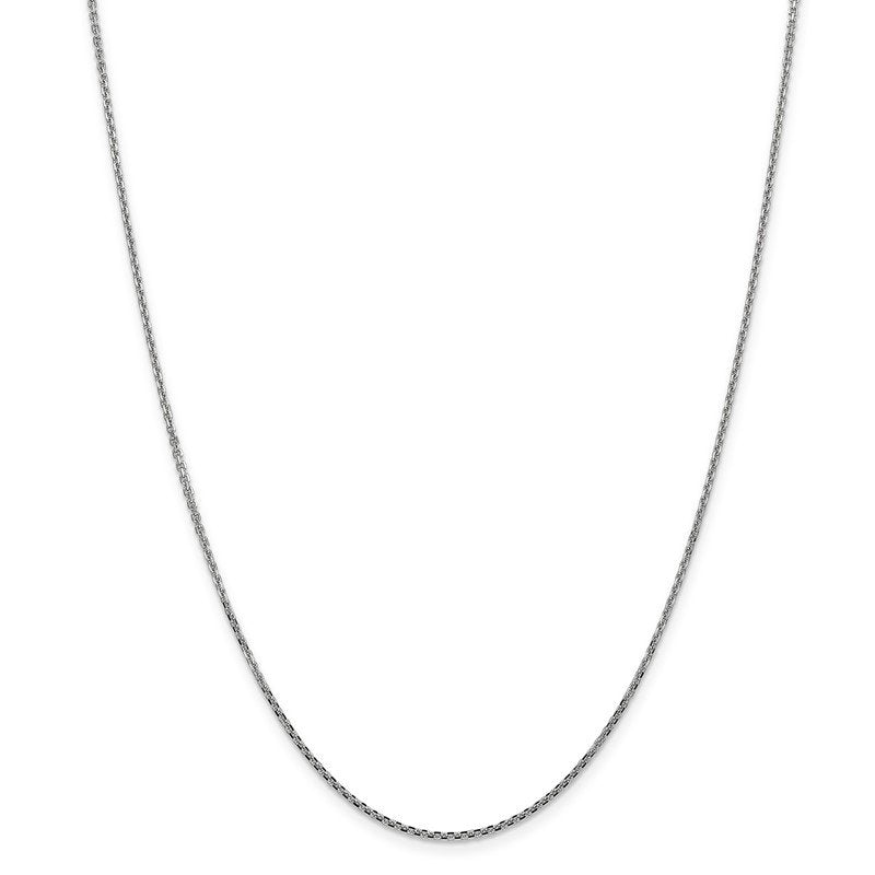 14K White Gold 10 inch 1.45mm Diamond-cut Cable with Lobster Clasp Anklet