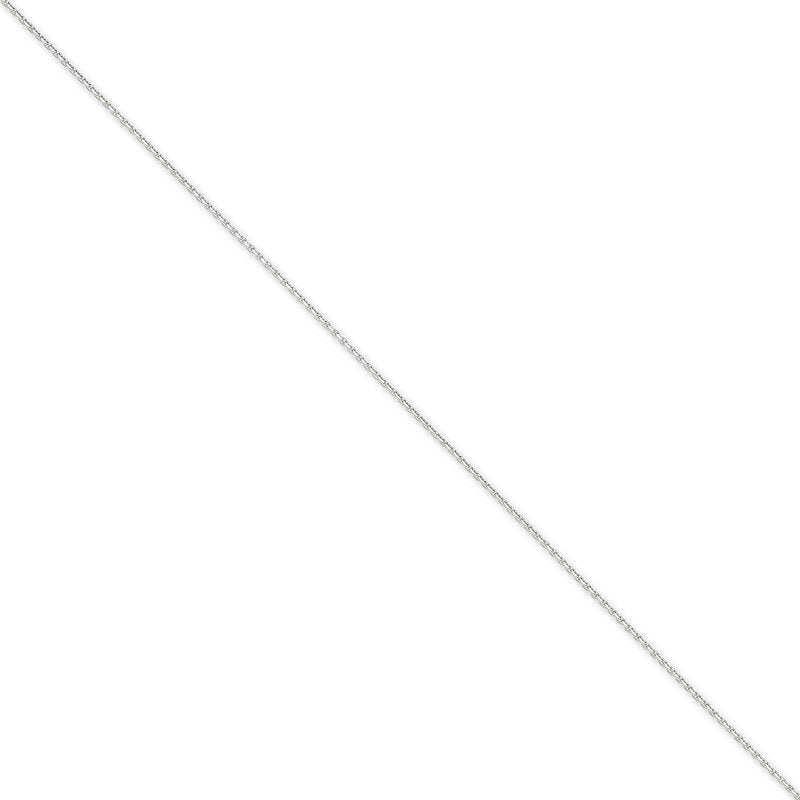 14K White Gold 10 inch 1.45mm Diamond-cut Cable with Lobster Clasp Anklet