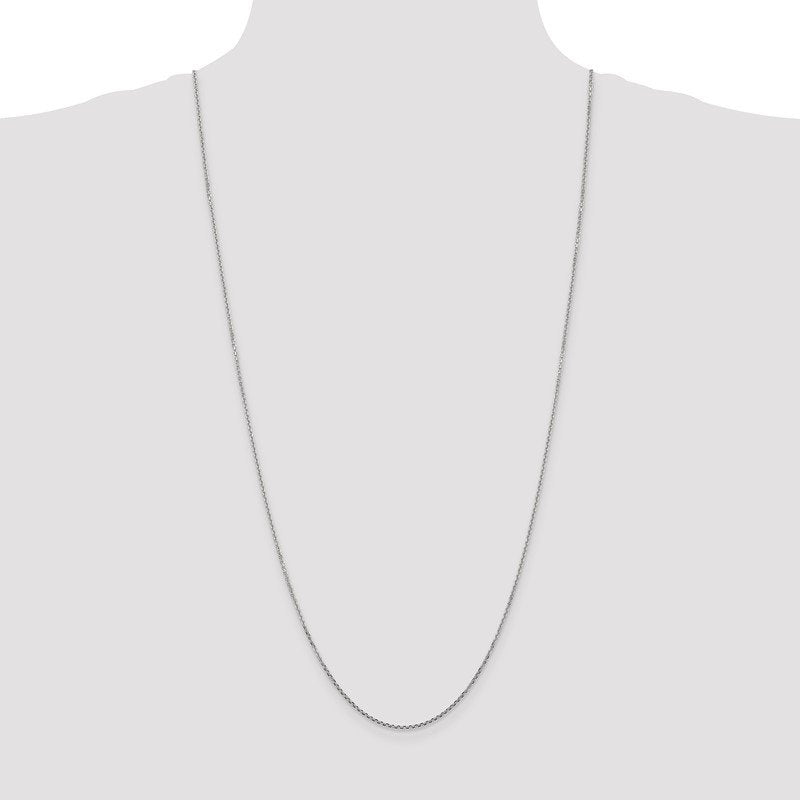 14K White Gold 10 inch 1.45mm Diamond-cut Cable with Lobster Clasp Anklet