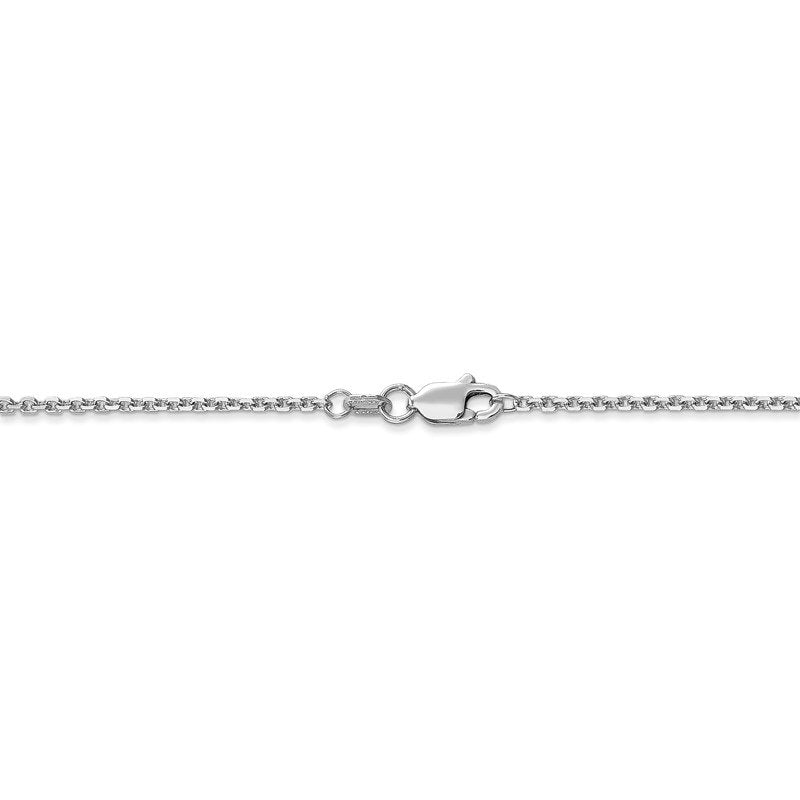 14K White Gold 10 inch 1.45mm Diamond-cut Cable with Lobster Clasp Anklet