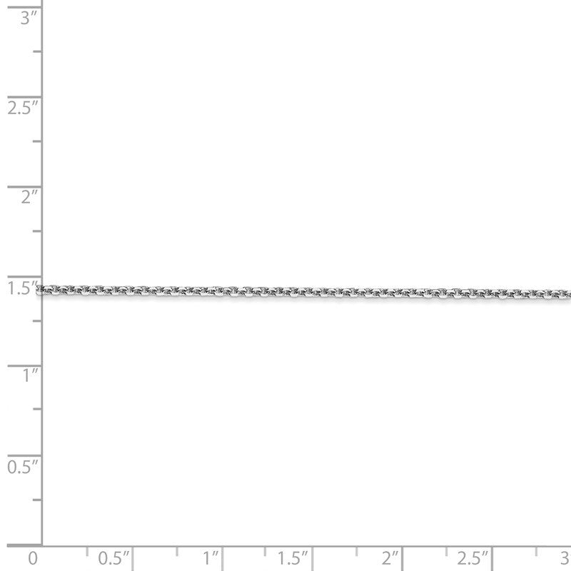 14K White Gold 10 inch 1.45mm Diamond-cut Cable with Lobster Clasp Anklet