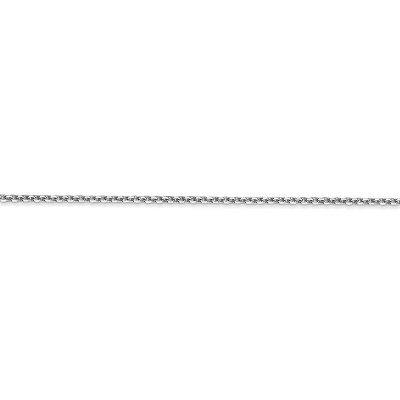 14K White Gold 10 inch 1.45mm Diamond-cut Cable with Lobster Clasp Anklet