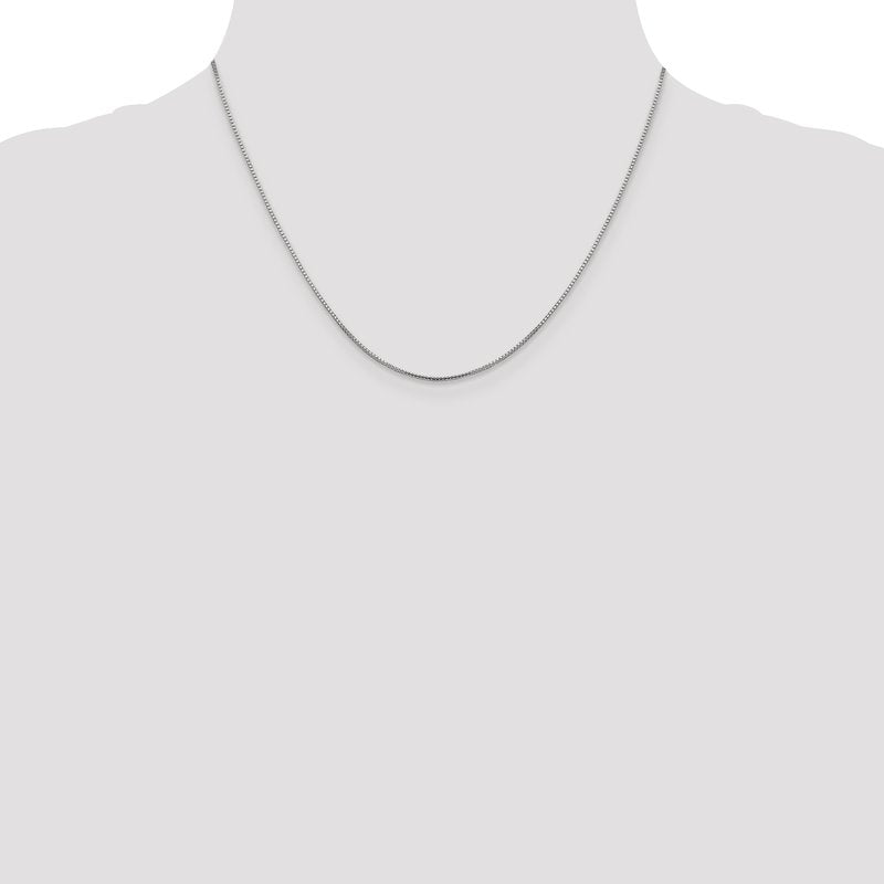 10K White Gold .95mm Sparkle Octagonal Box Chain