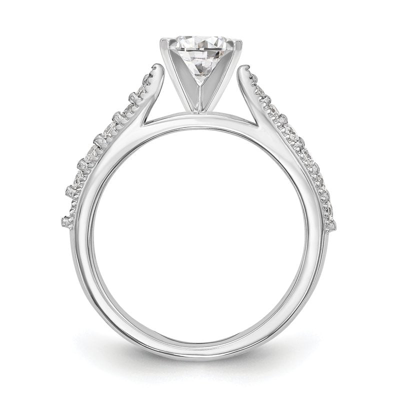 14K White Gold 1/3 carat Lab Grown Diamond VS/SI  D E F  Semi Mount Peg Set Ring