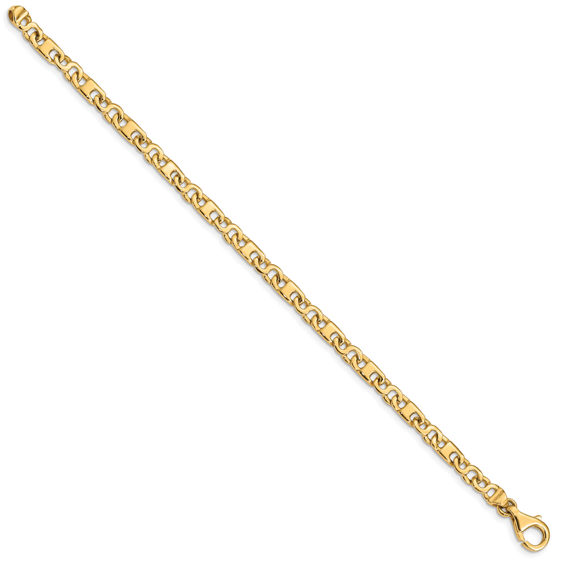 14K 18 inch 4.4mm Hand Polished Fancy Link with Fancy Lobster Clasp Chain