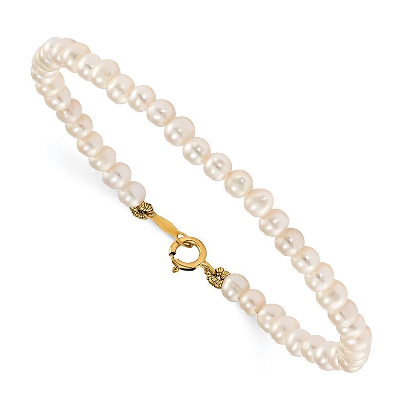 14k Madi K White FWC Pearl 15 Necklace, Earrings &amp; 5.5 Bracelet 3pc Set