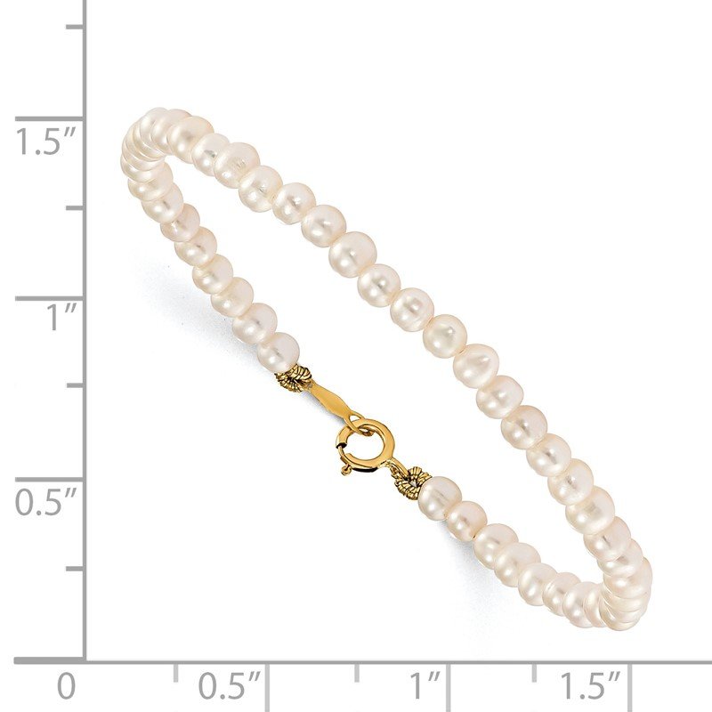 14k Madi K White FWC Pearl 15 Necklace, Earrings &amp; 5.5 Bracelet 3pc Set