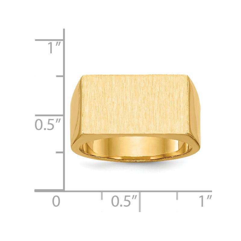 14k 18.0x10.5mm Closed Back Mens Signet Ring