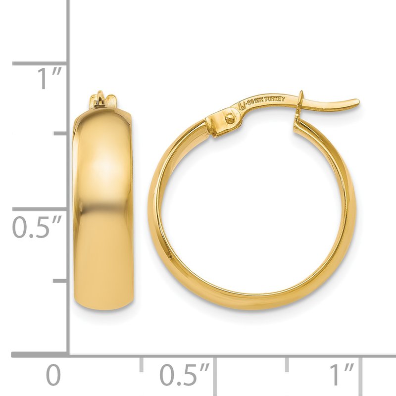 10K Polished Hinged Hoop Earrings