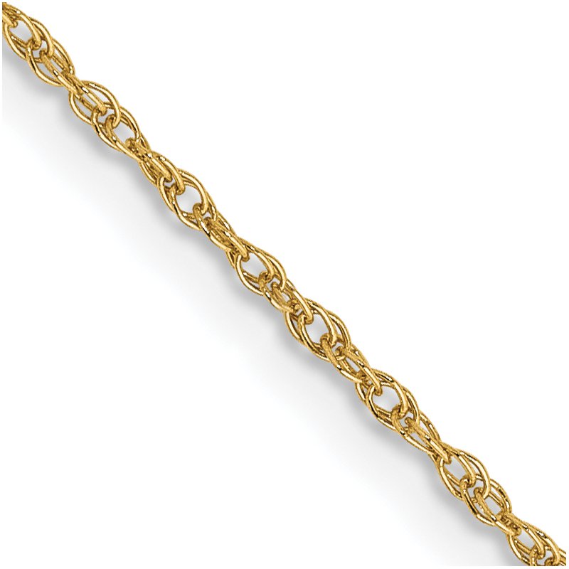 14K 14 inch .8mm Light Baby Rope with Spring Ring Clasp Chain