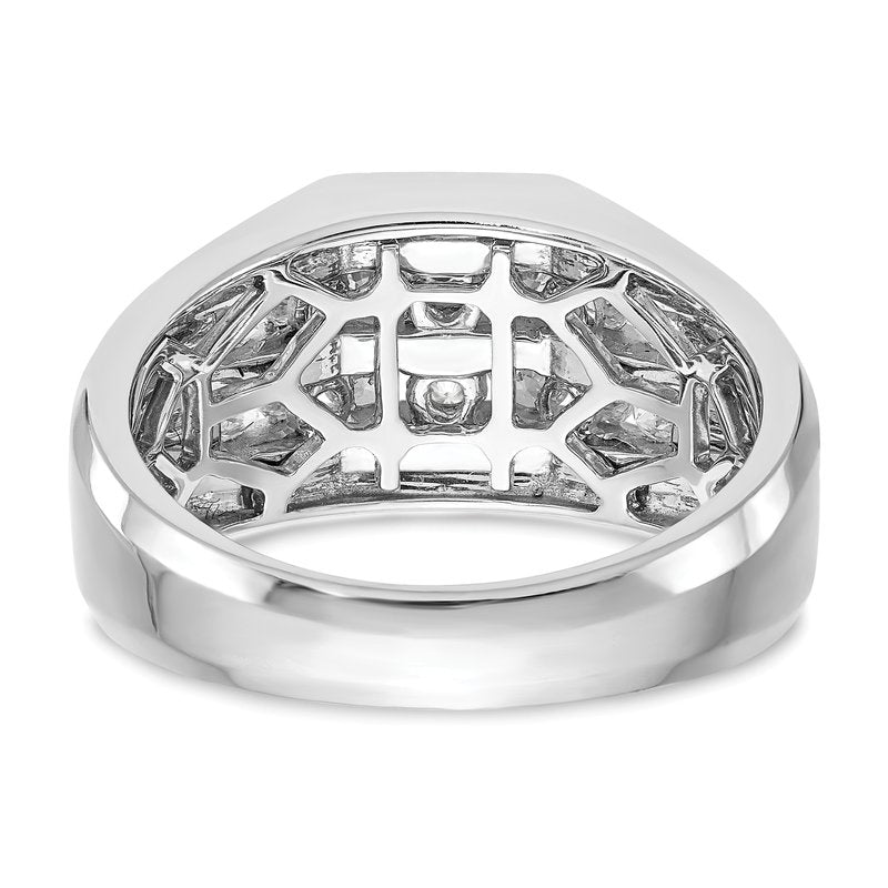 14K White Gold Men's 1/2 carat Lab Grown Diamond VS+ F+ Complete Double Channel Band
