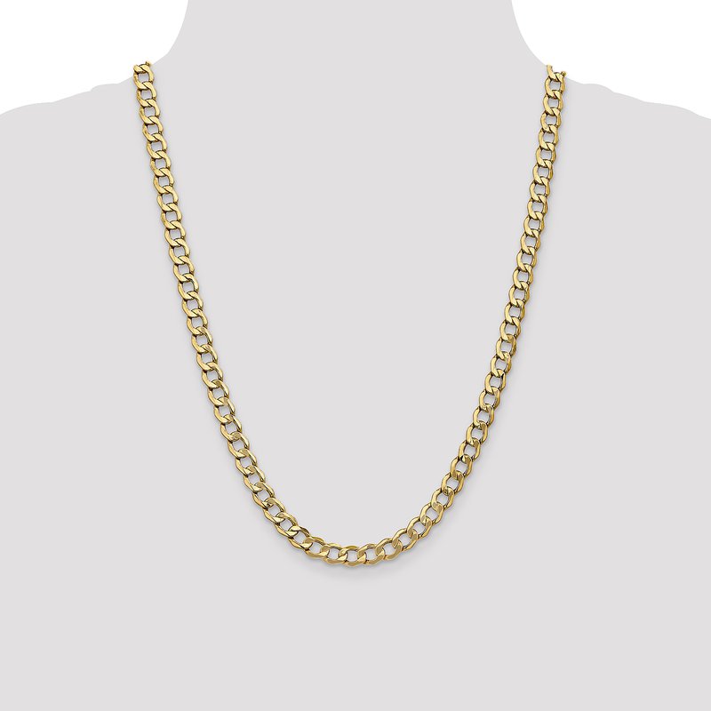 14K 7mm Semi-Solid Curb Link Chain