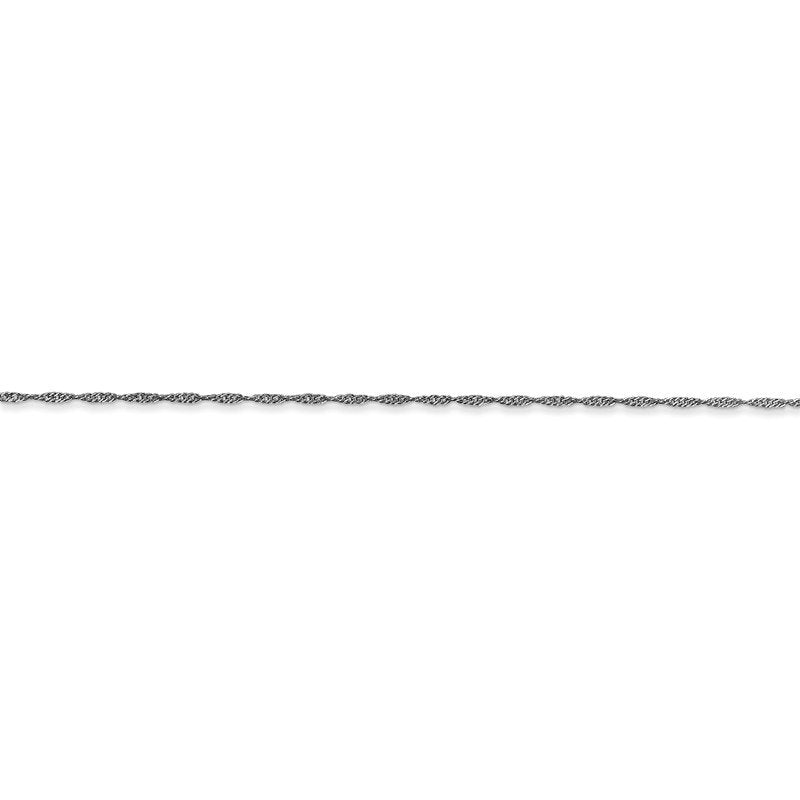 14K White Gold 14 inch 1mm Singapore with Spring Ring Clasp Chain