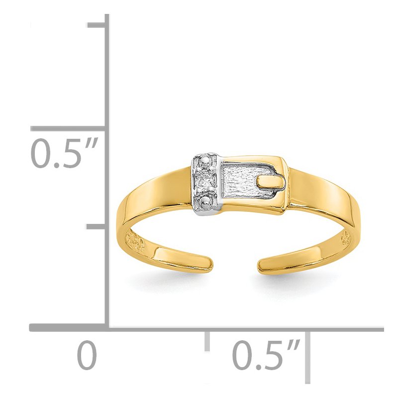 14k .01ct Diamond Buckle Toe Ring