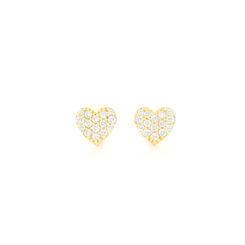 XS Heart Stud Earrings 14K