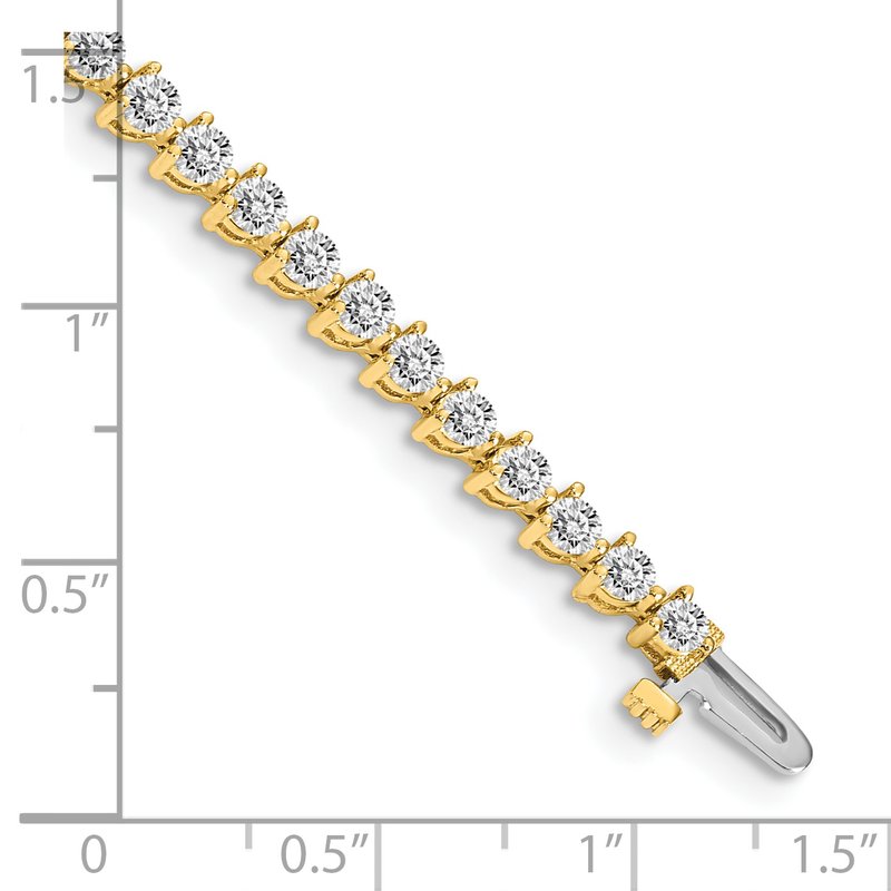 14k Complete 4.3 carat Round A Diamond 3-prong 7 inch Tennis Bracelet
